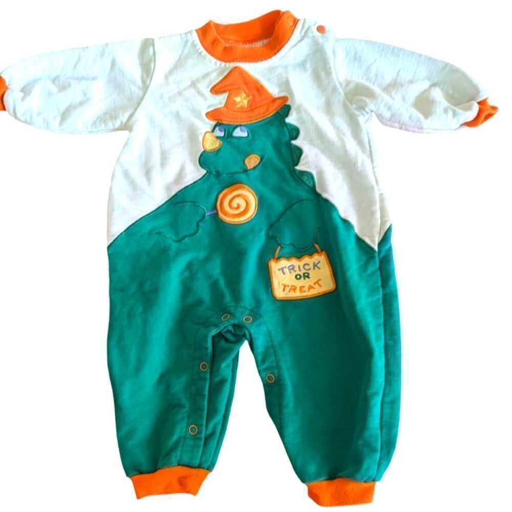 Halloween vintage Honors baby embroidered dragon outfit size 3/6 months